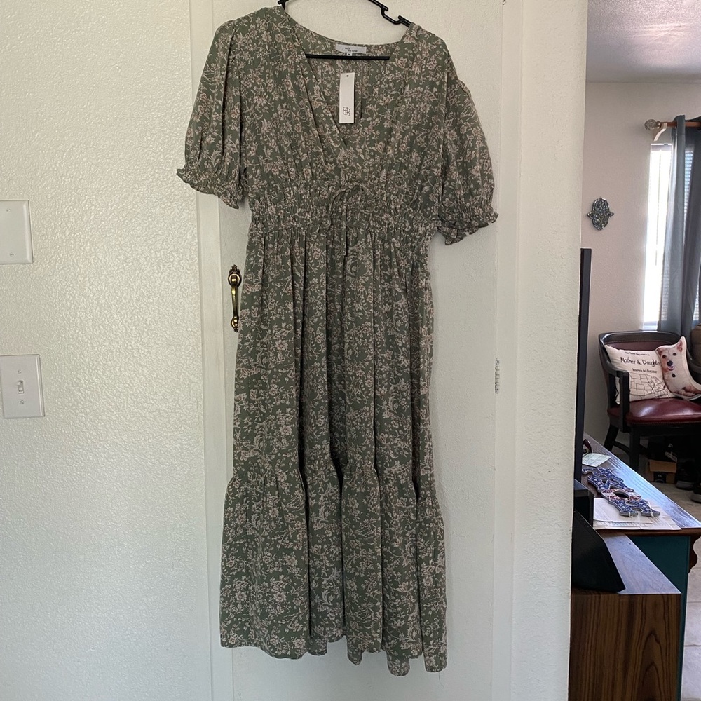 Baltic Born Edit by Nine dress Sz M green floral